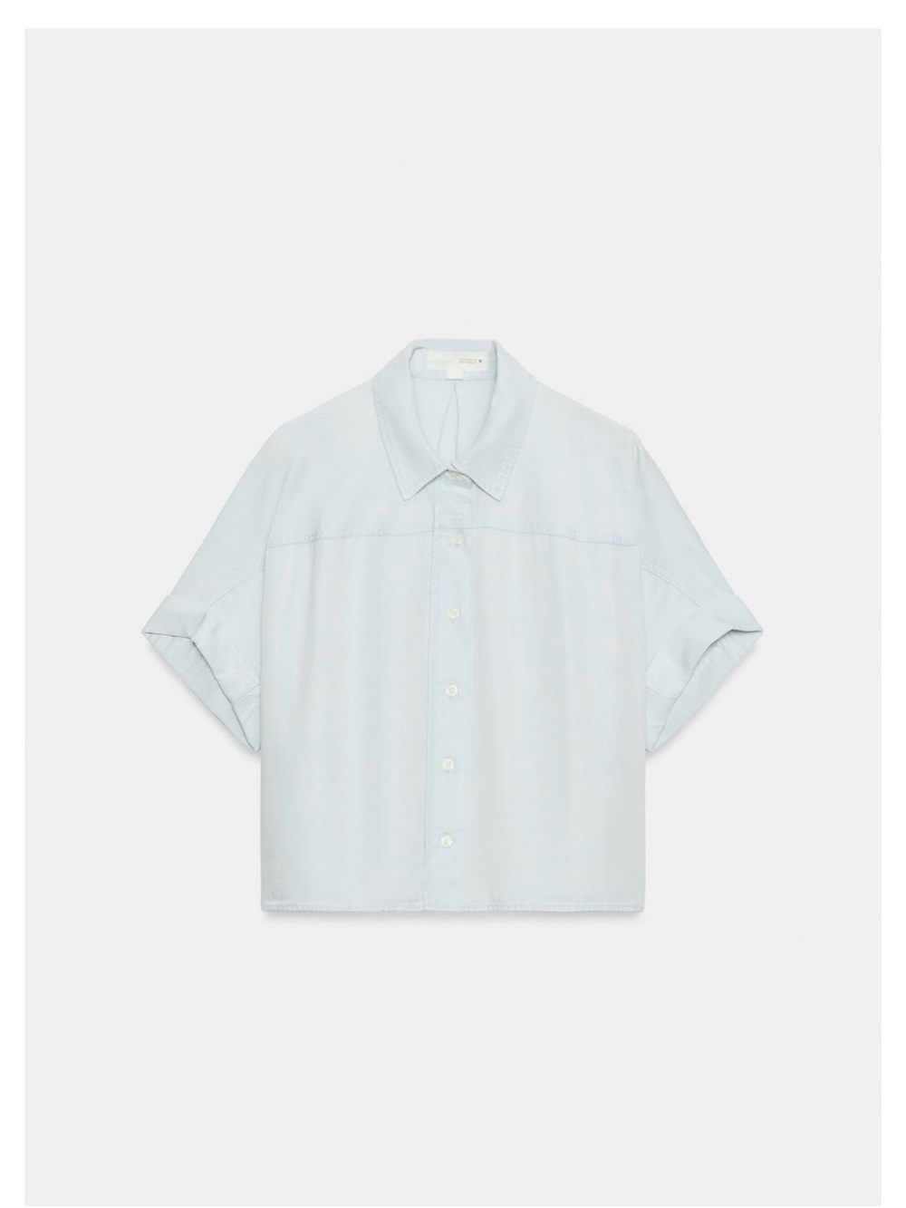 Zara NWT flowy short sleeve denim light blue